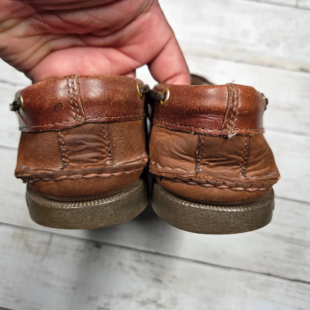Sperry Top-Sider Authentic Original Boat Shoe Men 9M Brown Leather 0195412 2Tone